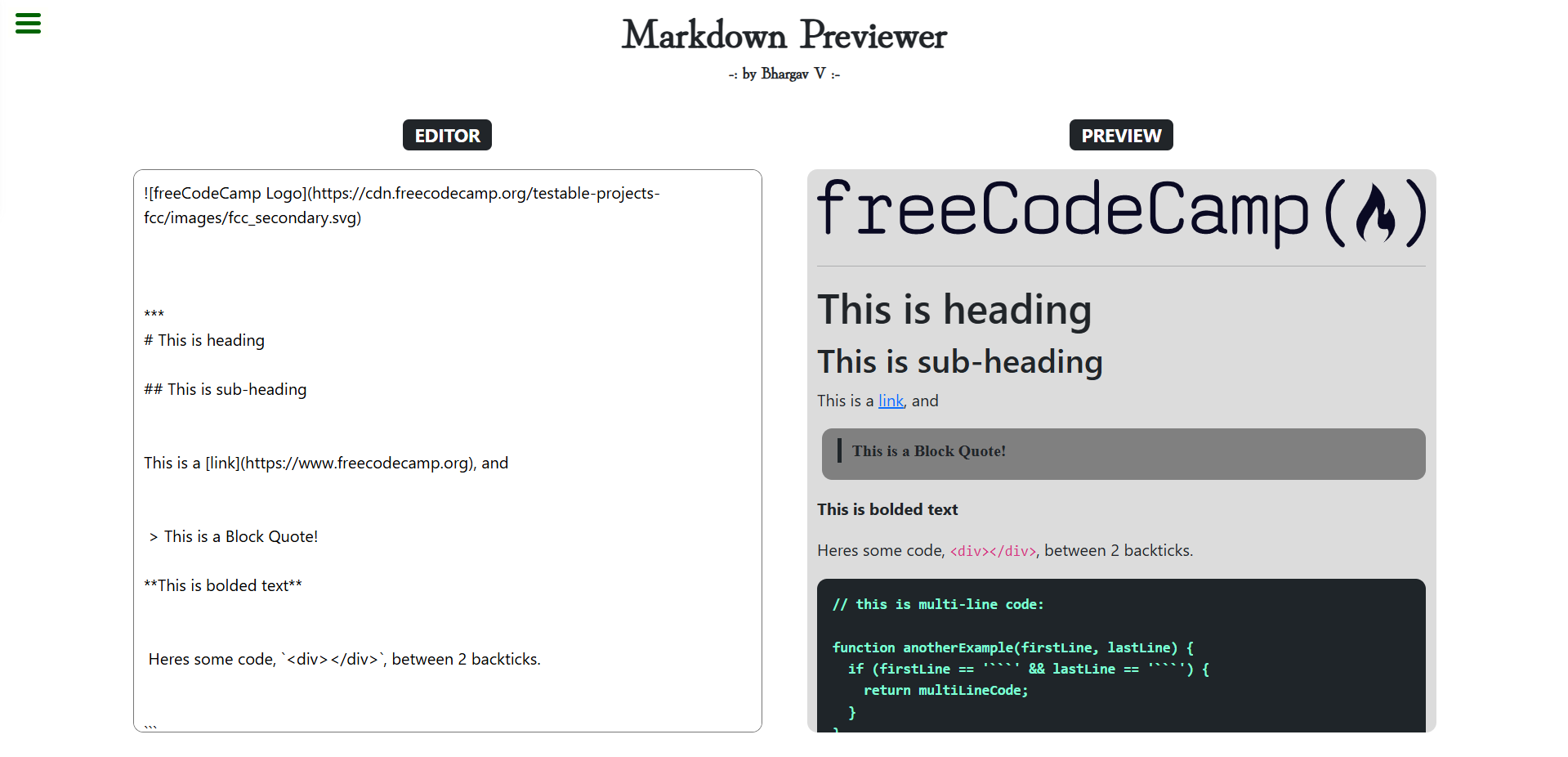 Markdown Previewer